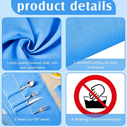 Jecery 1.1 Yard Anti Tarnish Silver Cloth by the Yard, Luxury Jewelry Silver Polishing Storage Protect Cloths for Silverware Flatware Silversmith Polishing(Royal Blue) - color: Royal Blue