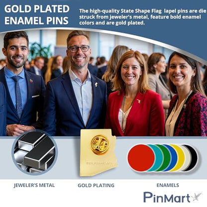 PinMart State Shape Flag Lapel Pin - color: California Gold Plated, size: 50 Pack