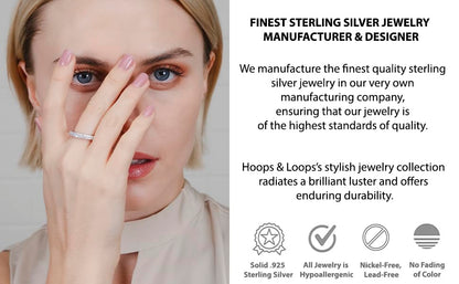 Hoops & Loops 925 Sterling Silver 23mm Oval Flat Click-top High Polished Lightweight Hoop Earrings for Women, Silver, Yellow Gold & Rose Gold - color: Black