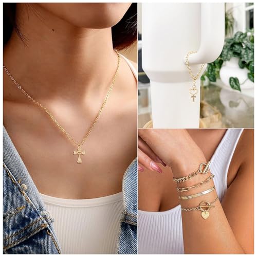 Cheriswelry 18K Gold Plated Heart Pendants Golden Heart Dangle Earring Charms Necklace Pendants Bracelet Keychain Charm Mini Hang Ornament for DIY Craft Jewelry Making - color: 18K Gold Plated F