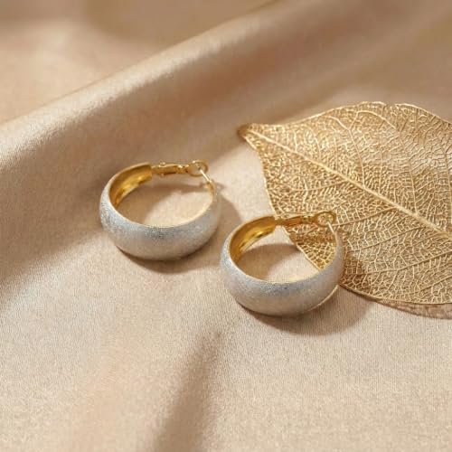 Sonateomber Gold Chunky Crystal Hoop Earrings for Women, Trendy Statement Sparkly CZ Rhinestone Thick Open Hoops Earings Hypoallergenic Wedding Prom Everyday Accessories Fashion Jewelry Gift - color: Gold White