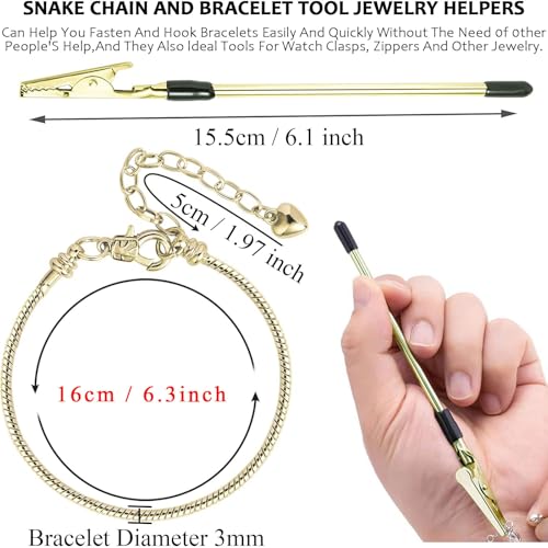 20 Pcs Gold Snake Chain Charm Bracelet Chain with Bracelet Helper Adjustable Snake Charm Bracelet with Heart Lobster Clasp Extender Chain DIY Bracelet Chains for Women Gifts Jewelry Making Supplies - color: 20Pcs 6.3 Inch Gold Bracelet