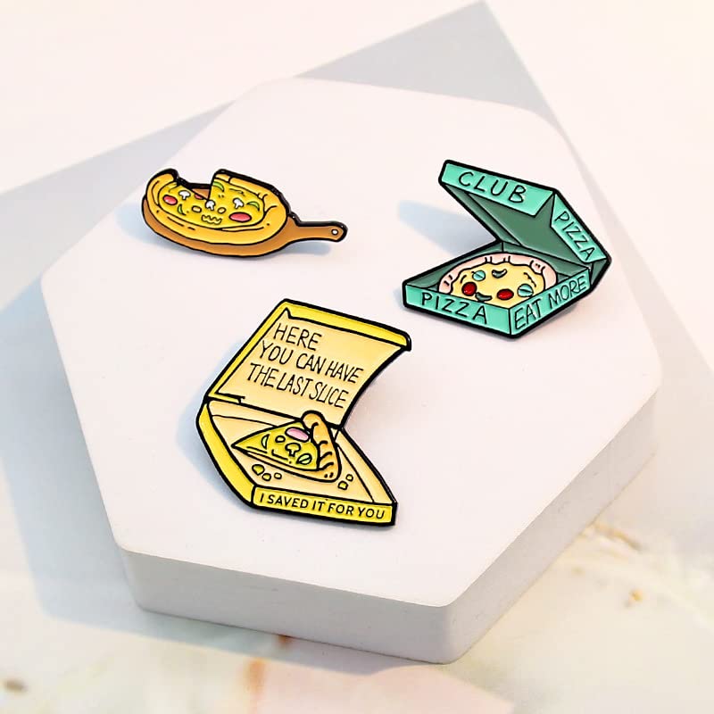 Cute Enamel Pin Set Lapel Pins Brooches Cartoon Brooch Badge Pins for Clothes Bags Backpack for Women - color: Cute Pizza