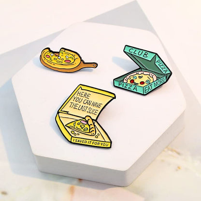Cute Enamel Pin Set Lapel Pins Brooches Cartoon Brooch Badge Pins for Clothes Bags Backpack for Women - color: Cute Pizza
