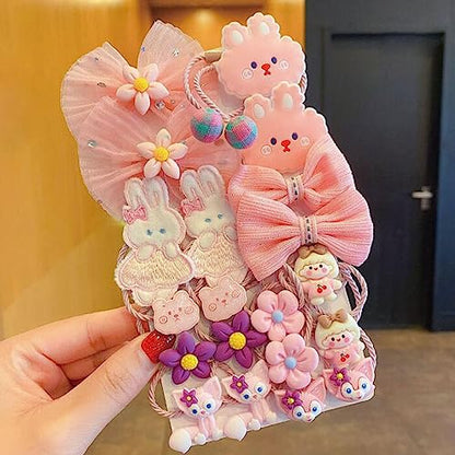 Cute Cartoon Elastic Hair Ties for Baby Girls, Rubber Bands Hair Bands Ropes Ponytail Holder for Toddlers (Random 2 Sets, Mixed Styles) - color: random 2 sets
