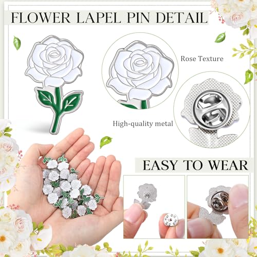 Tondiamo Rose Enamel Pins Bulk Rose Flower Lapel Brooch for Valentine's Day Women Men Gifts Clothes Bags Hats