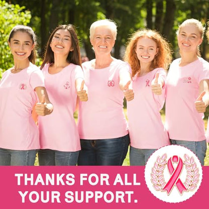 SANNIX Breast Cancer Awareness Pins, 15Pcs Pink Ribbon Lapel Pins Breast Cancer Brooch Badge for Breast Cancer Survivor Month Clothing Bag Hat Accessories - style: Breast Cancer Pin