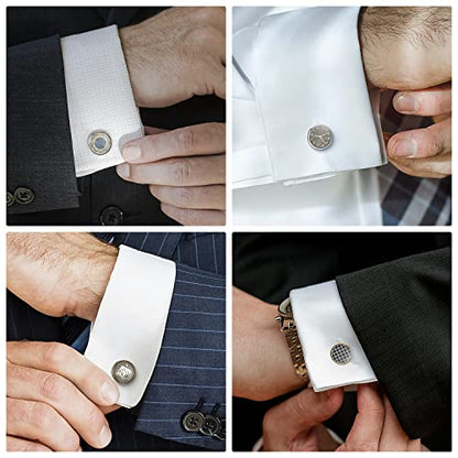 wynameleri Cufflinks Set 6 Pairs for Men, Business Formal Shirts Buttons Cuff Link Packed in Case - color: T0206010