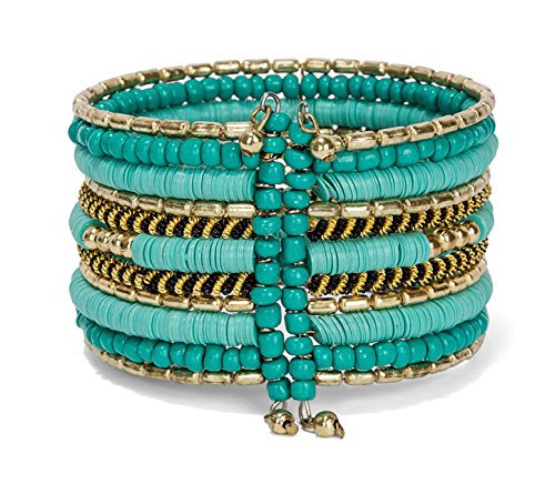 SPUNKYsoul New! Boho Metal Cuff Bangle Bracelets for Women l Collection - style: Teal & Gold