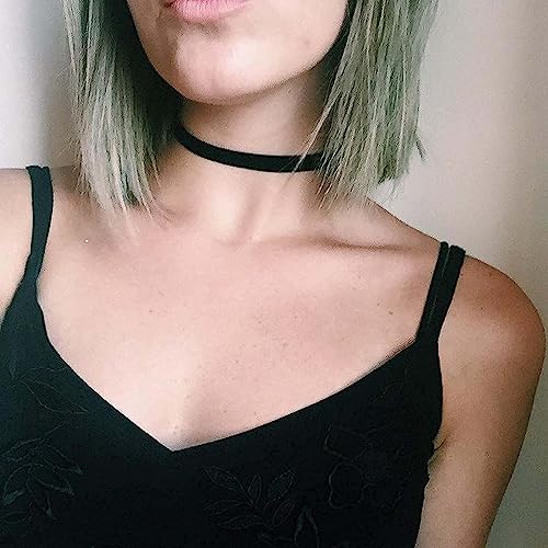 Fesciory Black Necklaces for Women, Adjustable Layered Velvet Leather Lace Collar Necklace, Goth Jewelry Gifts. - color: Single Layer1