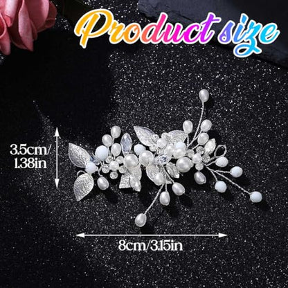 Gorais Bride Wedding Hair Vine Pearl Bridal Headpieces Leaf Hair Accessories for Women and Girls - color: a-silver
