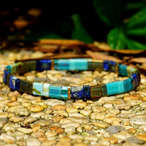 Candy Colorful Tila Flat Beads Bracelets for Women Trendy Unique Friendship Handmade Stackable Christmas Jewelry Gifts - color: dark blue