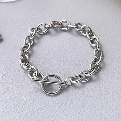 925 Sterling Silver Plated Heart Charm Bracelet for Women - Dainty Chain Love Gift Idea - style: Style1