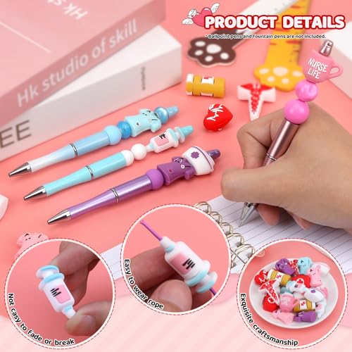12PCS 3D Nurse Silicone Focal Beads for Pens - color: 3D Nurse