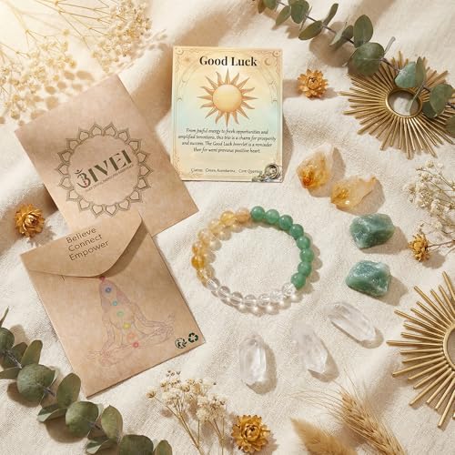 Bivei Protection Crystal Healing Bracelet | 8MM Strength Bracelet Spiritual Stretch Beaded Jewelry for Women Men Gift - color: Good Luck, size: Medium 6.8-7.3 inch