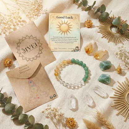 Bivei Protection Crystal Healing Bracelet | 8MM Strength Bracelet Spiritual Stretch Beaded Jewelry for Women Men Gift - color: Good Luck, size: Medium 6.8-7.3 inch