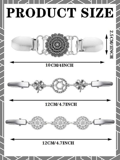 3 Styles Vintage Shirts Dresses Shawl Clips for Women Girls Retro Cardigan Collar Clips Brooch for Clothing - style: Style 3