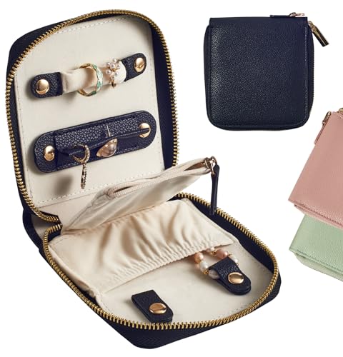 Travel Jewelry Organizer Case - for Tangle-Free Necklaces, Earrings, Rings, Bracelets Storage, Travel Essentials, Fashion Portable Jewelry Travel bags for Women - Small Black - color: Small Black