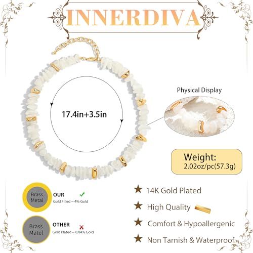 Colorful Irregular Beaded Necklace for Women Resin Jewelry Gift | Trendy Statement Bead Choker Necklaces Summer Beach Boho Charm Accessories Stuff - color: White