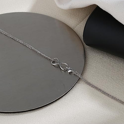 kelistom 925 Sterling Silver Bracelets for Women Teens, Love Heart Charm Chain Bracelet Bangle Fashion Jewelry Gifts - color: infinity+heart