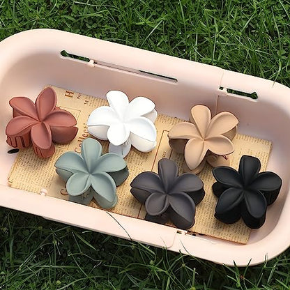 Sisiaipu Hair Clip, 6 Pcs Large Flower Claw Clips for Thick & Medium Hair, Hawaiian Flower Hair Clips, Beach Hair Accessories for Women and Girls - Basic - color: Basic