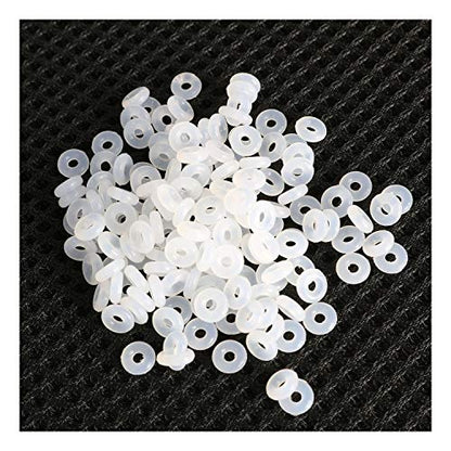 100-Pack Rubber Stopper Spacer Transparent O Rings,Jewelry Findings Making End Clasp Beads Gasket for Bracelet Necklace DIY Handmade Craft Accessories OD6mm, ID2mm - color: Transparent
