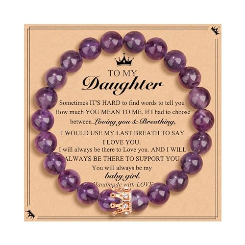 JoycuFF Woman Birthday Gifts Idea Friendship Gifts For Women Best Friends Besties Aunt Female Mom Daughter Granddaughter Gf Anniversary Christmas Graduation Healing Stone Crown Gifts For Her - style: 2.Daughter Gift-Dream Amethyst
