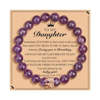 JoycuFF Woman Birthday Gifts Idea Friendship Gifts For Women Best Friends Besties Aunt Female Mom Daughter Granddaughter Gf Anniversary Christmas Graduation Healing Stone Crown Gifts For Her - style: 2.Daughter Gift-Dream Amethyst