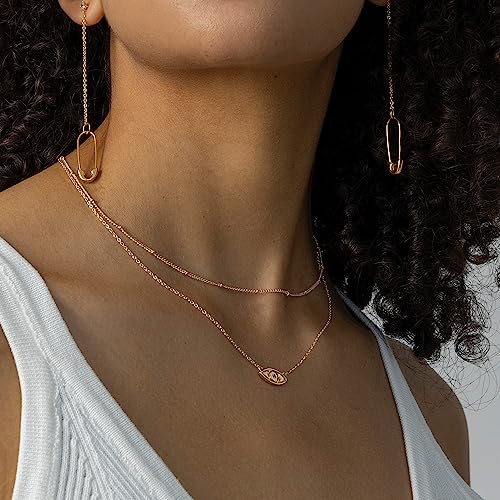 Layered Necklaces for Women - 14K Dainty Gold Plated Layering Chokers Necklaces Set Multilayer Delicate Necklace Trendy Adjustable Long Layered Necklaces for Women - style: 24 Evil Eye Necklace