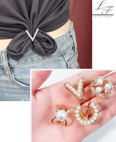 Scarf Rings Buckle And Slides For Women Scarves Pin Tshirt Ties Clip For The Side 3CP - color: V-shaped pearl silk scarf buckle
