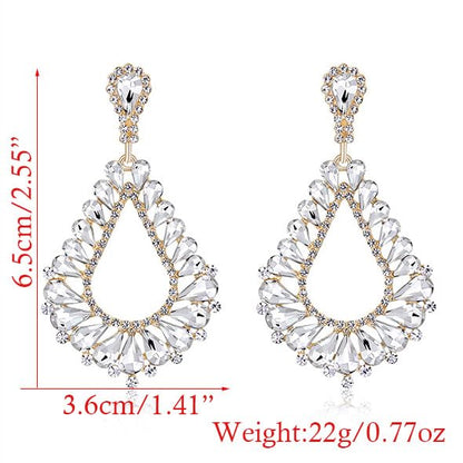 Elegant Crystal Rhinestone Teardrop Chandelier Wedding Bridal Dangle Drop Earrings - style: Style05