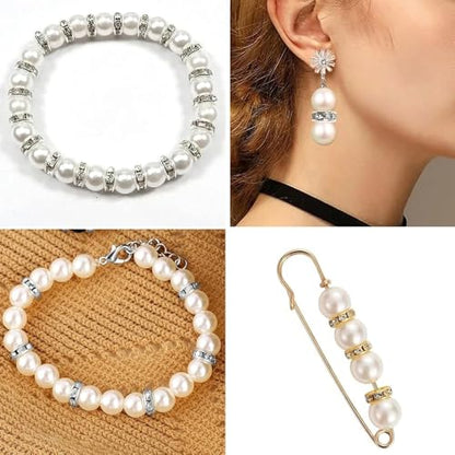 200PCS Rondelle Spacer Beads 8mm Gold Plated Czech White Crystal Rhinestone for Jewelry Making - color: 200Pcs Gold Plated/White, size: 8mm