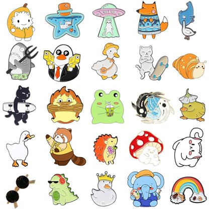 20/30/50/80 Mixed Enamel Brooch Bulk Set,Lapel Badges, Cartoon Plant Enamel Pin Sets, Funny Button Pins Jewelry for Backpack Cloths Hats Jacket Decoration - style: 20 pcs