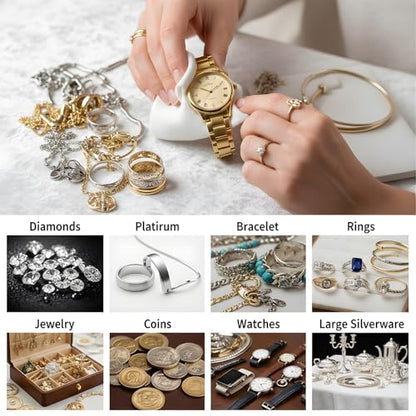 Jewelry Cleaning Cloth Silver Polishing Cloth Jewelry Silver Cleaning Kit with Ultra-Soft Brushes Polish Cloths Polishing for Clean Gold Diamonds Platinum Gemstones Coins Silverware 4pcs