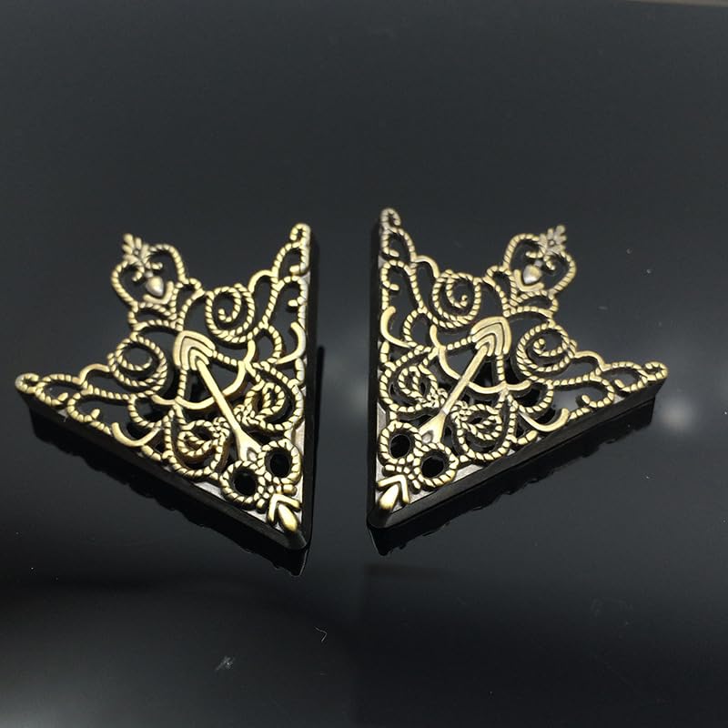 5 Pairs Retro Hollow Pattern Shirt Collar Brooches For Women And Men Gold Plated Triangle & Simple Elegant Double Leaf Collar Pin Brooches Gold Silver Plant Brooch Jewelry - style: gold broze