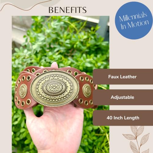 Millennials In Motion Designer Belt - color: Brown Concho
