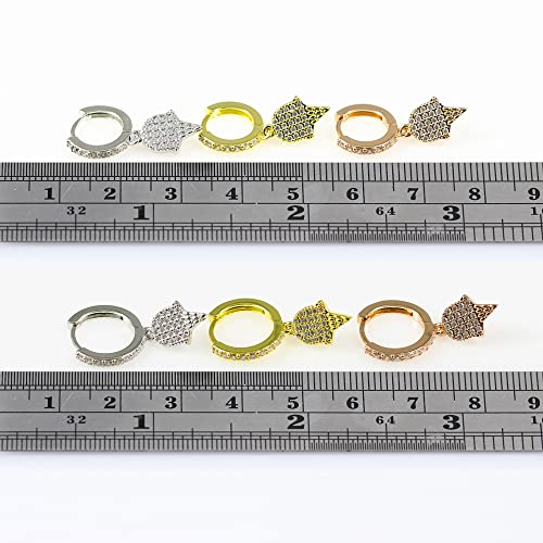 Micro Setting Cz Gemstone Ice Cream Dangling 20 Gauge 316L Surgical Steel Hinged Segment Clicker Huggie Earring, Cartilage, Helix Ring Piercing Jewelry - color: Rose Gold, size: 10mm Diameter