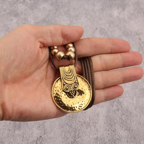 Bohemian Necklaces for Women Long Leather Necklace with Large Pendant Chunky Boho Hippie Jewelry Pendant Chocker Necklace - style: Bohemian Boho Necklace