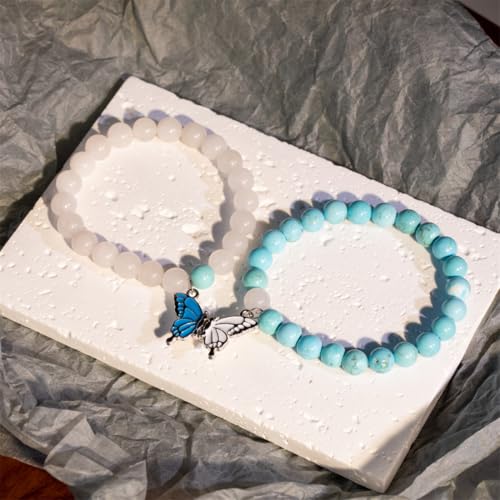 YGLINE Tree of Life Yoga Healing Stone Bracelets,Multilayer Lotus Chakra Stone Reiki Bracelet Sets,Anxiety Crystal Natural Stone,for Women Stress Relief - color: butterfly 3