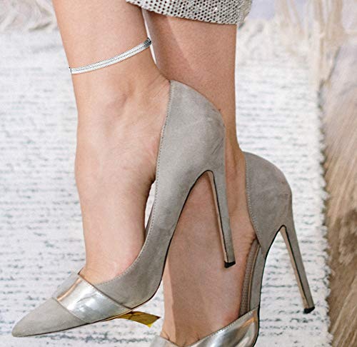 Savlano 925 Sterling Silver Solid Italian Figaro, Rope,Herringbone, Curb, Ball Bead, Snake, Mariner Chain Anklet for Women, Comes in 0.8mm - 5mm With Gift Box - style: Herringbone 2.5mm