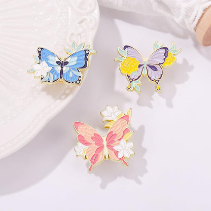 Cute Enamel Pin Set Lapel Pins Brooches Cartoon Brooch Badge Pins for Clothes Bags Backpack for Women - color: Butterfly Set 4