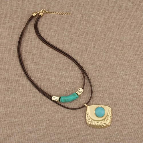 Chunky Pendant Necklace for Women Vintage Boho Necklaces Choker Layered Statement Necklaces Bohemian Jewlery Gifts - style: Boho Style Pendant Necklace