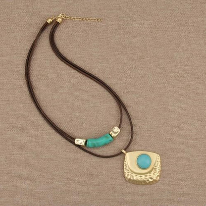 Chunky Pendant Necklace for Women Vintage Boho Necklaces Choker Layered Statement Necklaces Bohemian Jewlery Gifts - style: Boho Style Pendant Necklace