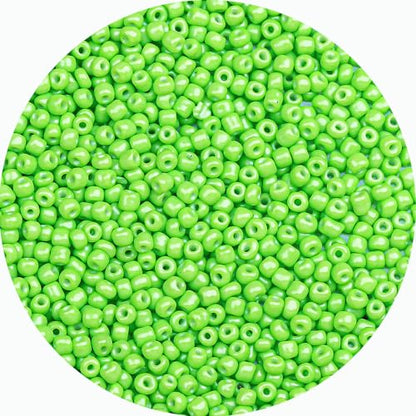 2mm Glass Seed Beads Bulk, Bright Green 12/0 Tiny Round Seed Bead, Small Mini Pony Craft Beads for Bracelet Necklace Wrist Jewelry Making Beading Weaving DIY Crafts Supplies - color: Bright Green