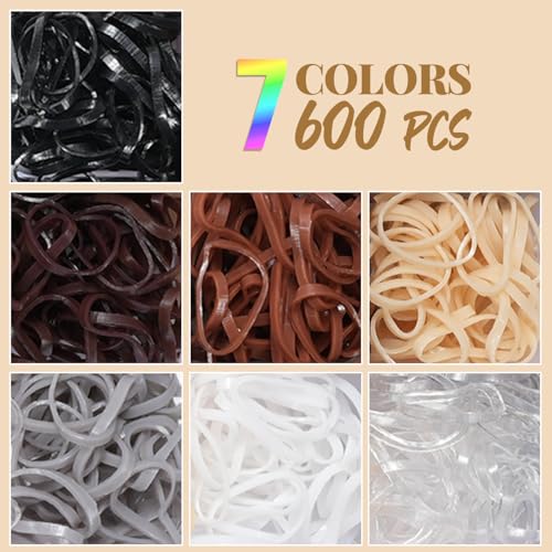 IKOCO 822PCS Hair Accessories for Girls, Elastic Hair Ties with Neutral Color Clips and Tools - color: Brown