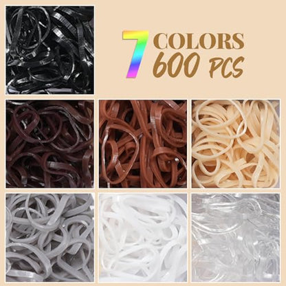 IKOCO 822PCS Hair Accessories for Girls, Elastic Hair Ties with Neutral Color Clips and Tools - color: Brown