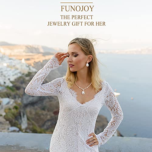 Womens Luxury Africa Dubai 18k Gold Plated Jewelry Sets Wedding Rhinestone Crystal Bib Statement Necklace Earrings Set for Brides Party Prom - color: White