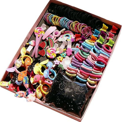 YANRONG Hair Accessories Set (1189PCS) - Candy Colors Eco-friendly Nylon Hair Ties, Disposable Rubber Bands, Hair Bands, and Hair Clips for Women and Girls - Pink - color: Pink