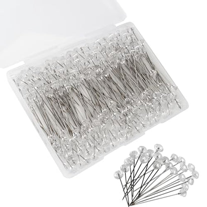 200 Pcs Diamond Bouquet Pins 2 Inches Corsage Pins Flower Pins Rhinestones Crystal Head Pins Straight Head Pins Clear Flower Pins for Wedding Bouquet Decoration Jewelry DIY Craft