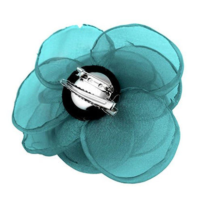Lovely Rose Flower Hair Clips and Brooches for Women | Floral Pins and Accessories with Green Brooch - color: Green